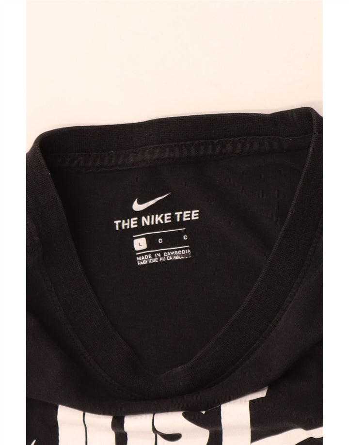 T-shirt grafica da uomo Nike Top grande in cotone nero