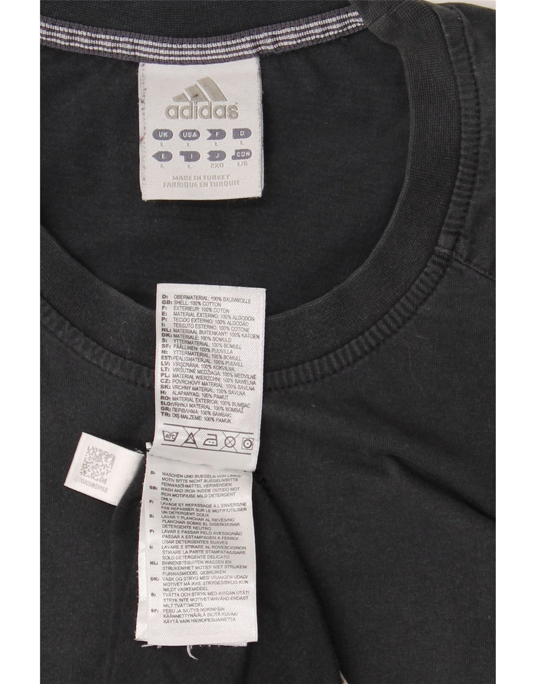 T-shirt grafica da uomo ADIDAS Top grande in cotone nero
