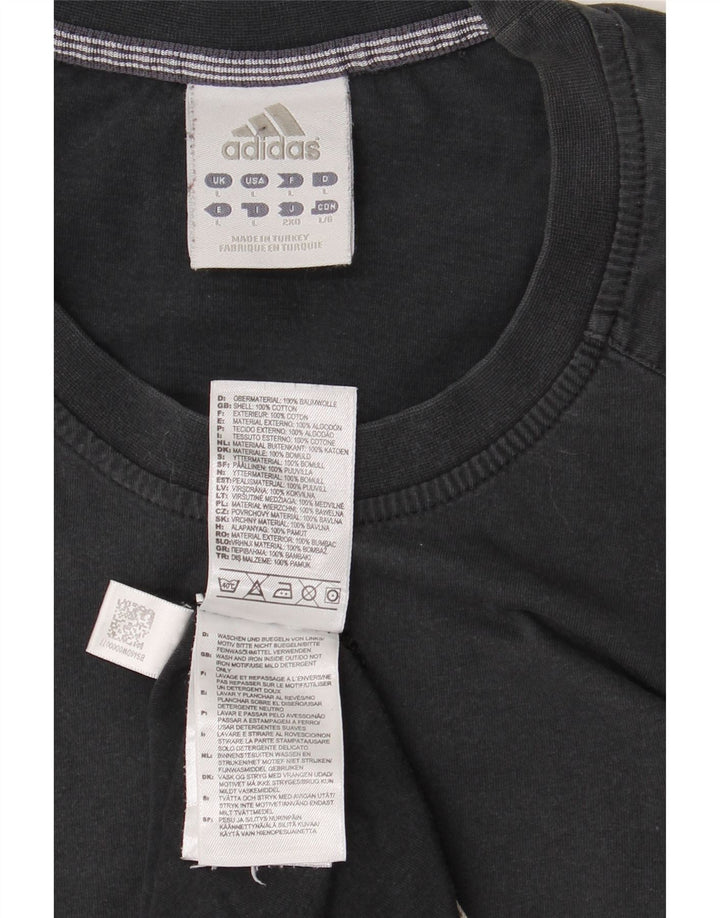 T-shirt grafica da uomo ADIDAS Top grande in cotone nero