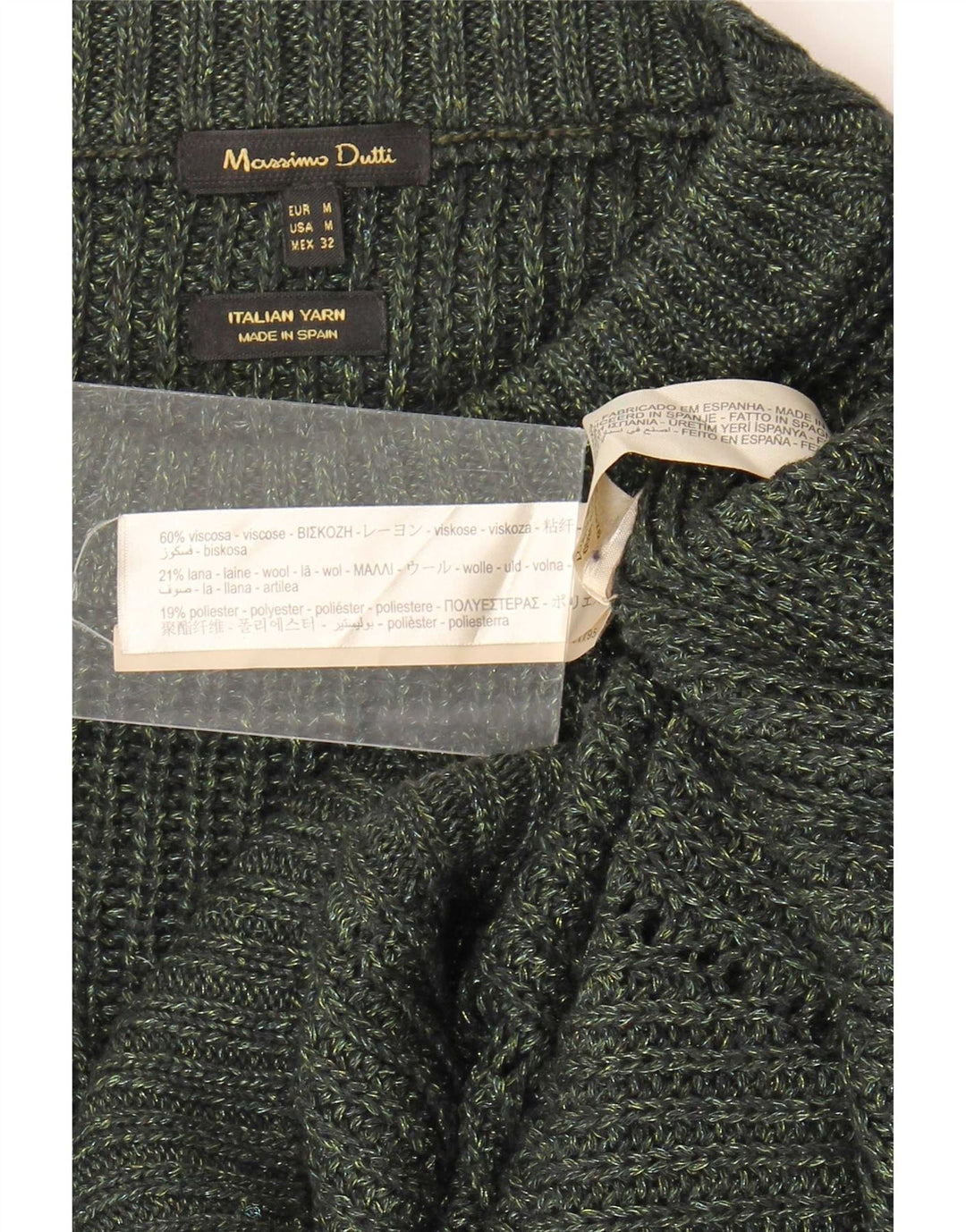 Massimo Dutti Maglione maglione girocollo oversize da donna UK 14 Cachi medio