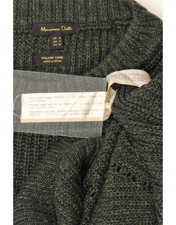 Massimo Dutti Maglione maglione girocollo oversize da donna UK 14 Cachi medio