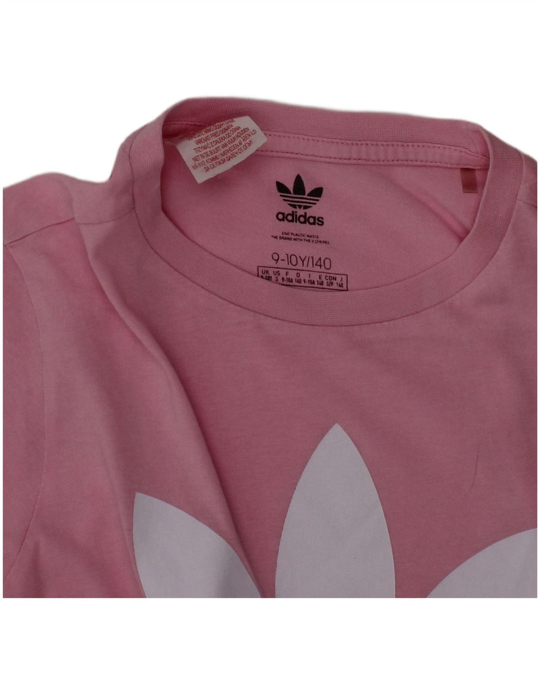 T-shirt grafica ADIDAS per bambina 9-10 anni in cotone rosa