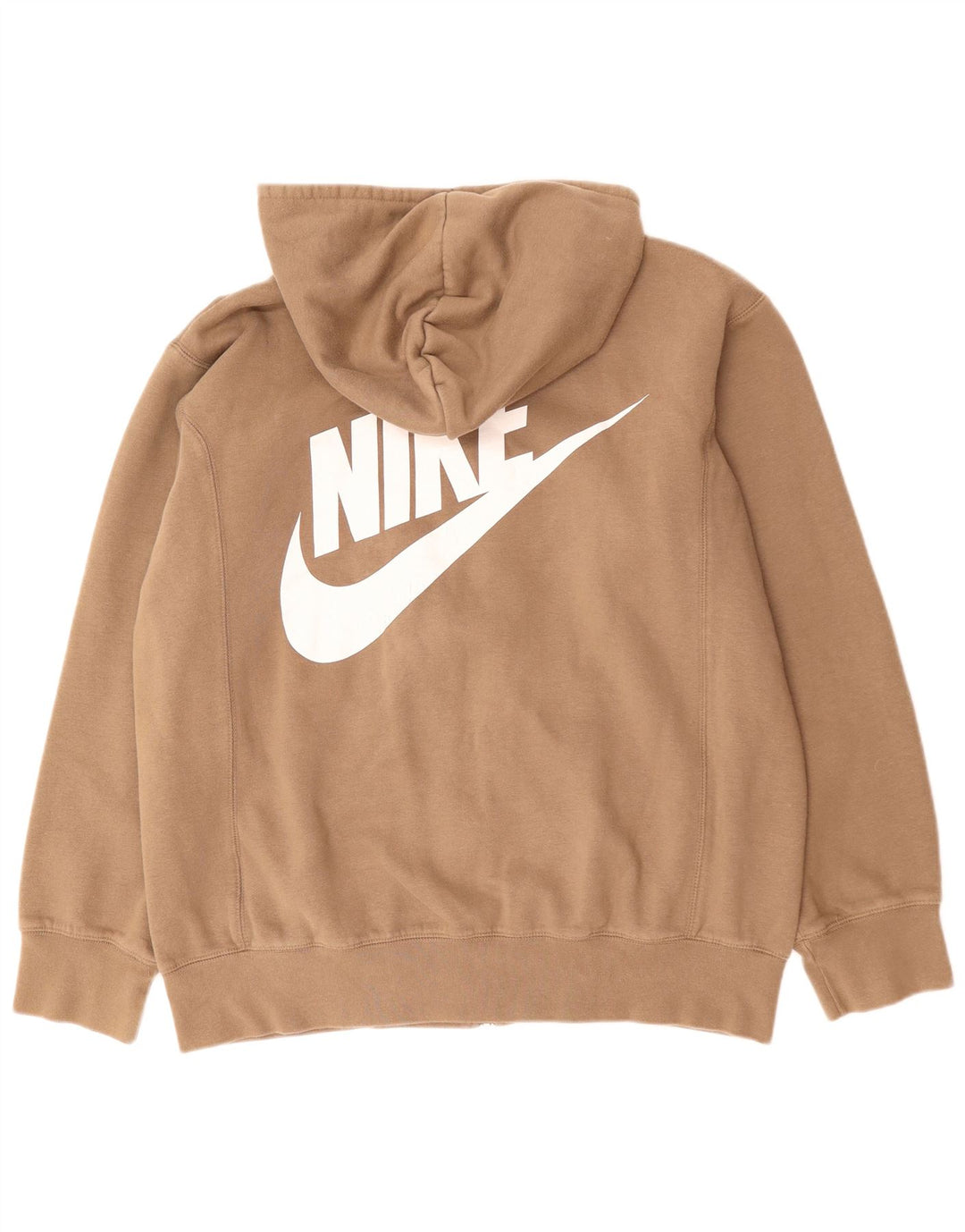 Felpa con cappuccio e zip grafica da uomo NIKE UK 42/44 grande cotone marrone