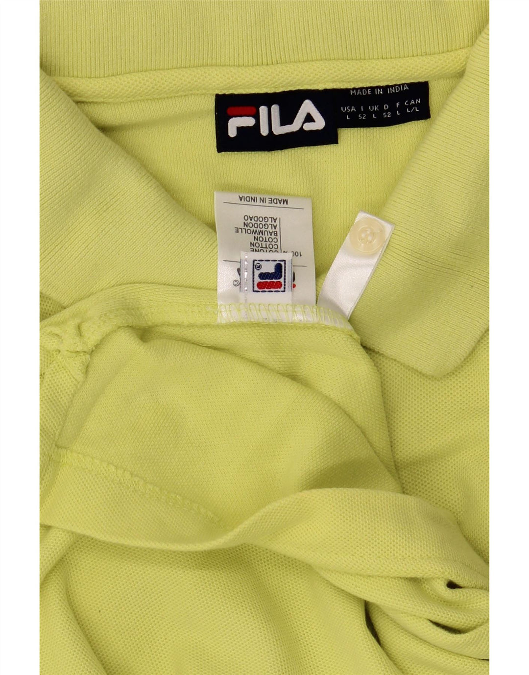 Polo da uomo Fila Large in cotone giallo
