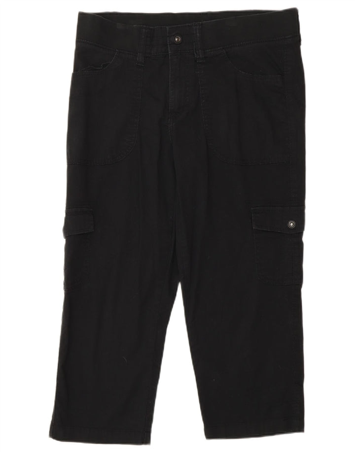 Pantaloni capri cargo dritti da donna LEE US 8 medi W30 L21 cotone nero
