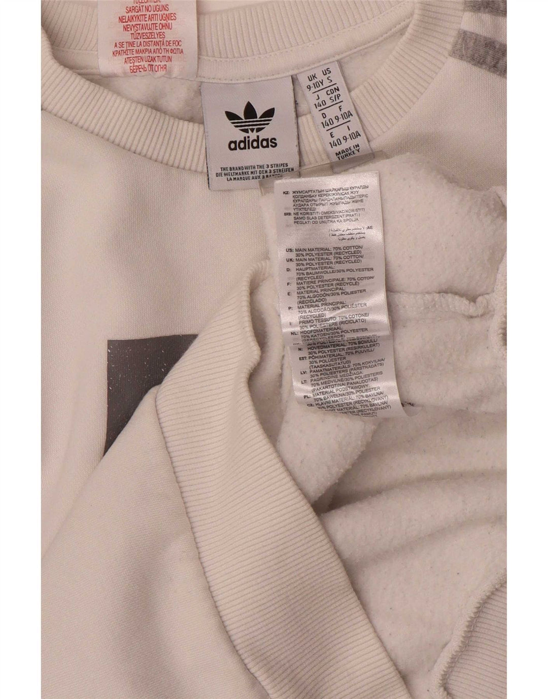 Felpa grafica Adidas da ragazzo 9-10 anni in cotone bianco