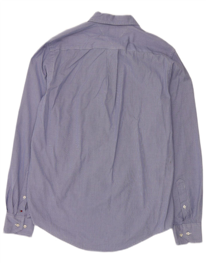 Camicia da uomo su misura Tommy Hilfiger Small Blue pied de poule in cotone classico