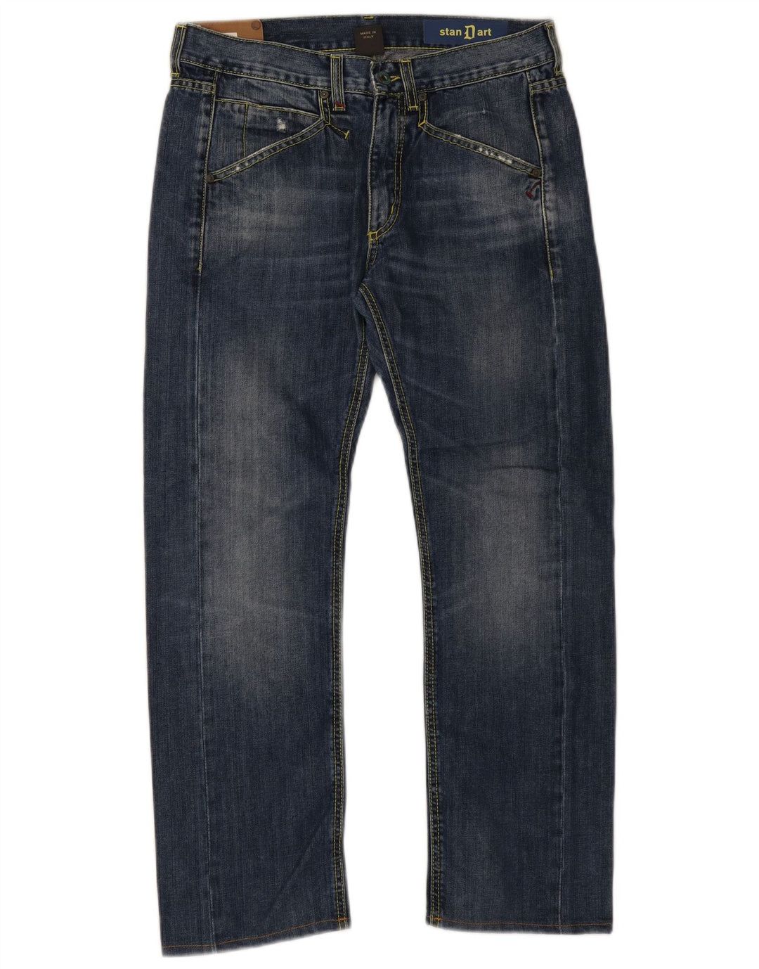 Dondup Jeans dritti standard da uomo W32 L28 Blu Navy