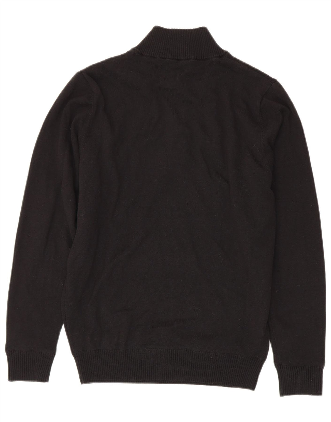 Calvin Klein Uomo Maglione con zip sul collo Piccolo cotone nero