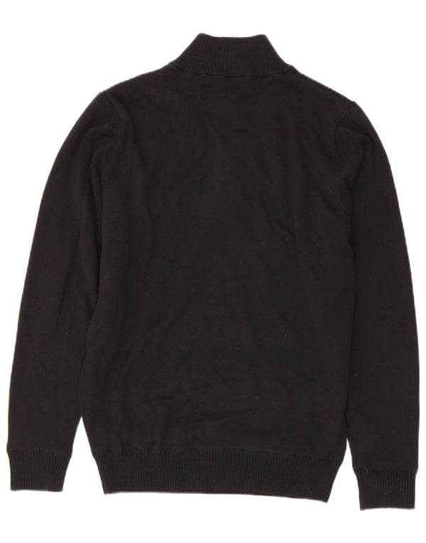 Calvin Klein Uomo Maglione con zip sul collo Piccolo cotone nero