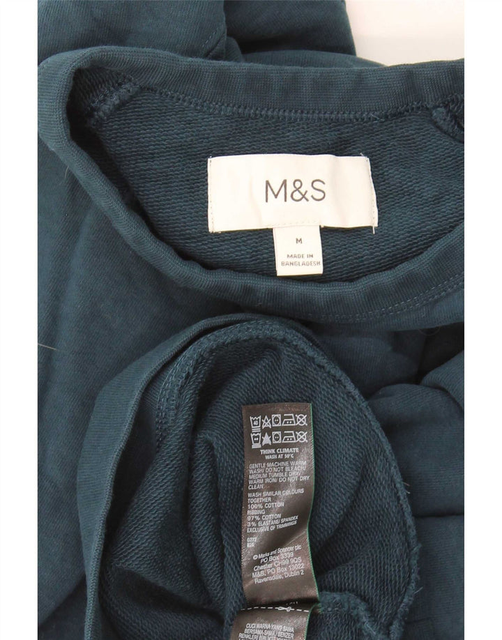 Felpa da uomo Marks & Spencer in cotone blu medio