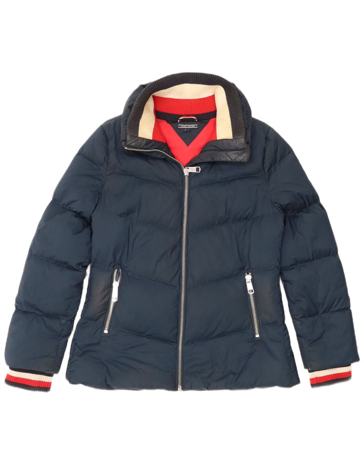 Giacca imbottita da donna Tommy Hilfiger UK 12 poliestere medio blu navy