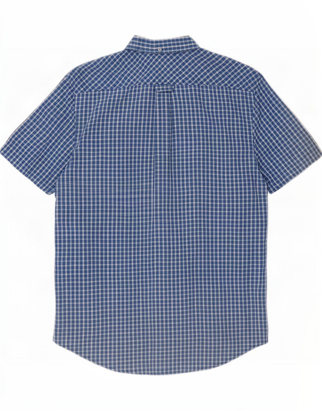 Camicia a maniche corte da uomo Ben Sherman in cotone a quadri blu medio