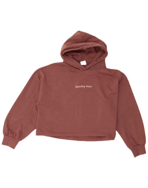 Maglione corto con cappuccio oversize per ragazze Zara 13-14 anni in cotone rosa