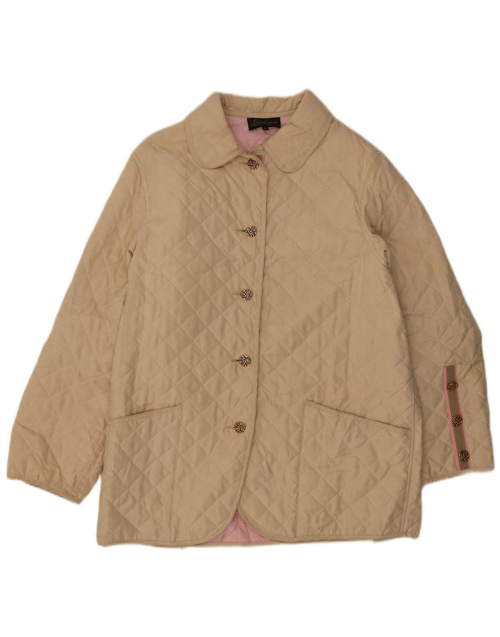 Giacca trapuntata da donna Luisa Spagnoli UK 14 Poliestere beige medio