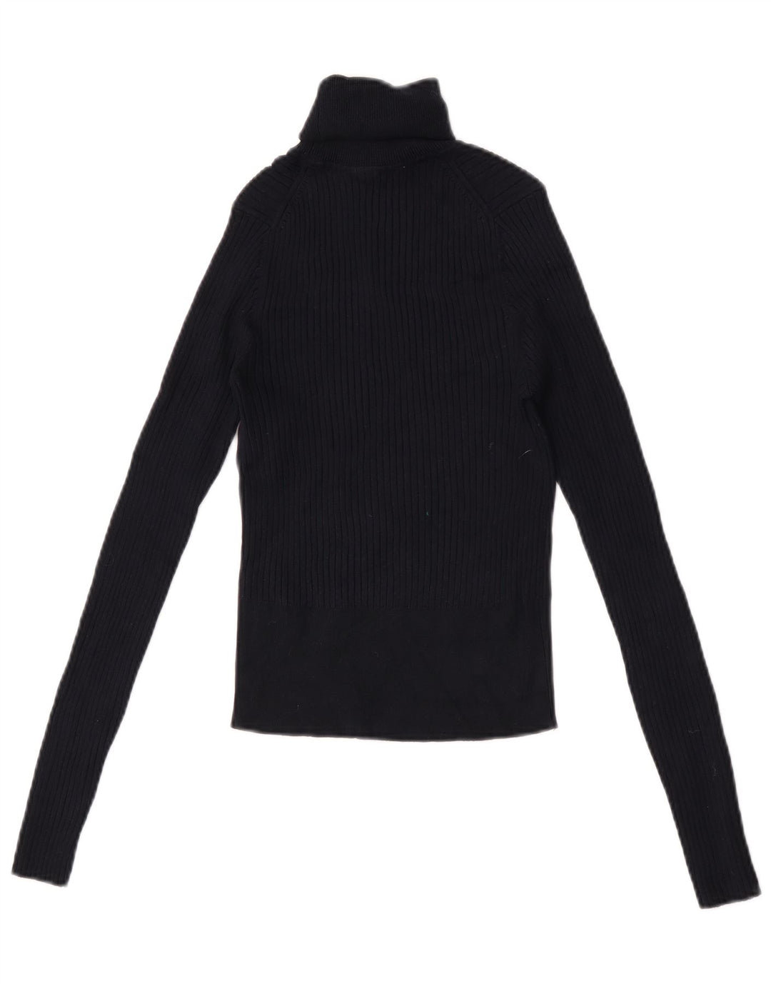Top corto da donna Zara a maniche lunghe UK 12 viscosa blu navy medio