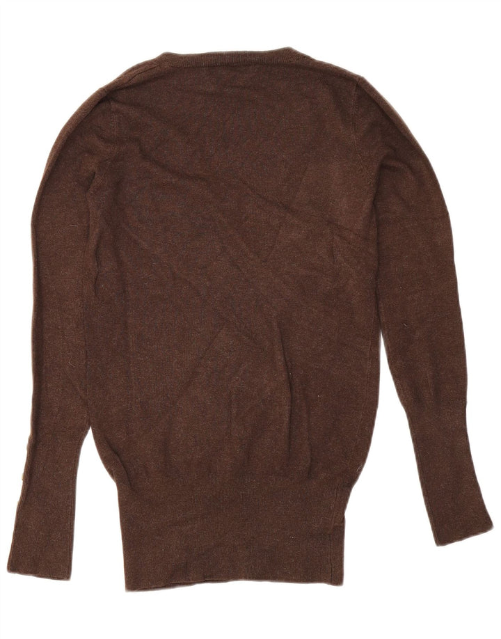 Maglione Zara da donna con scollo a V UK 12 Rayon marrone medio