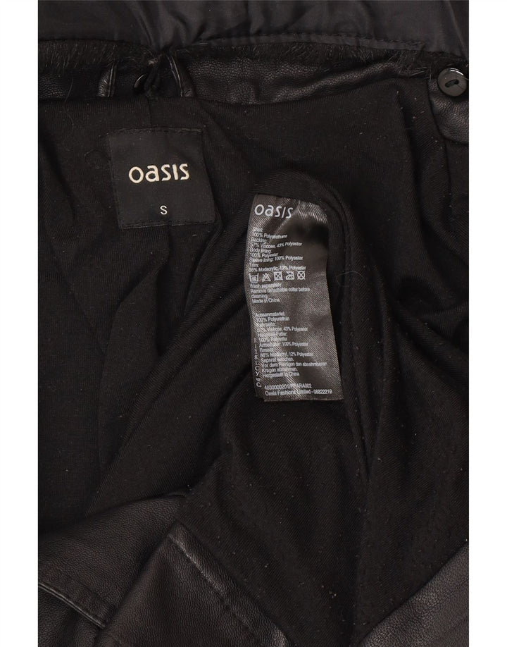 Giacca da motociclista da uomo in ecopelle Oasis UK 36 piccola in polietilene nero