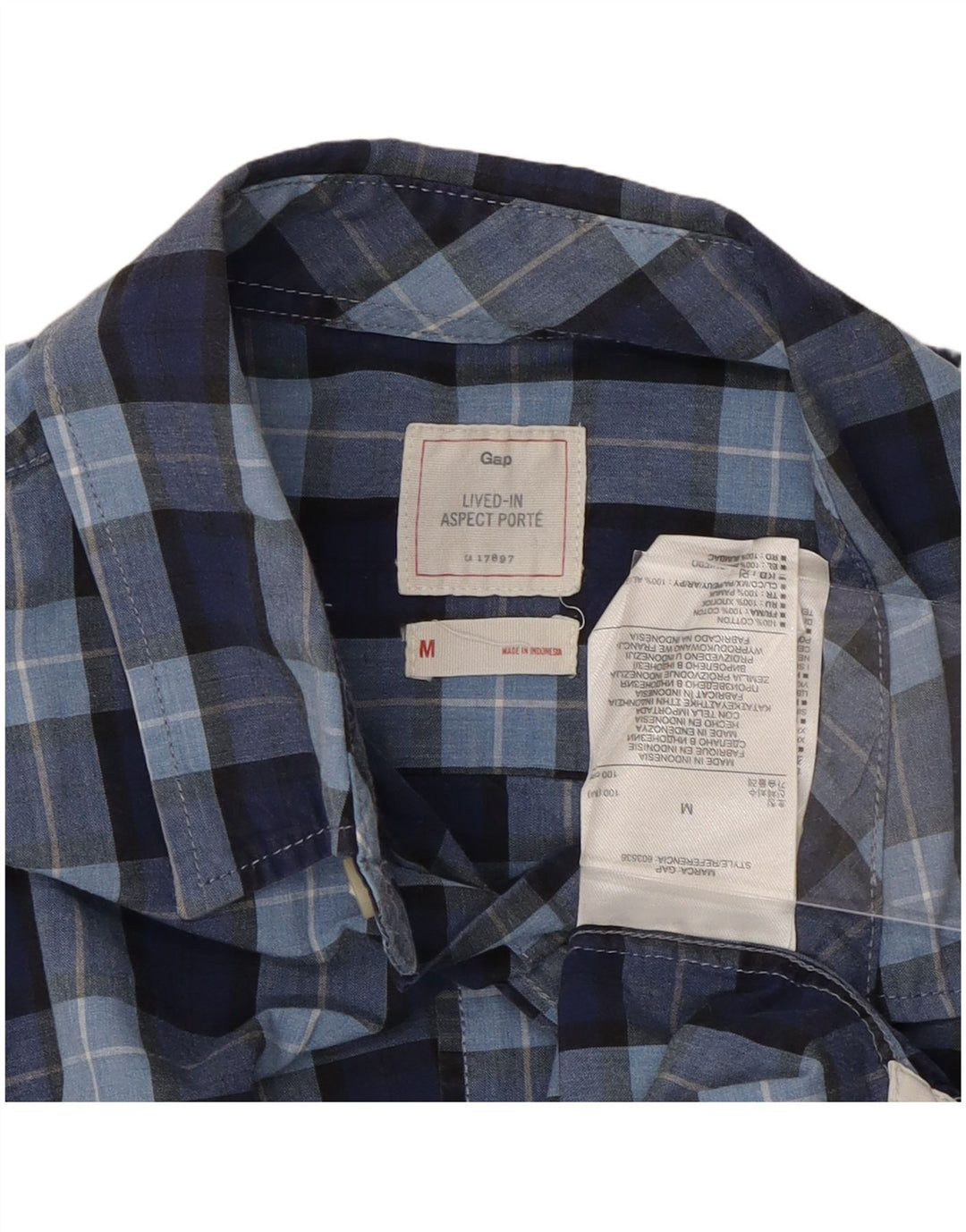 Camicia da uomo GAP in cotone a quadri blu navy medio