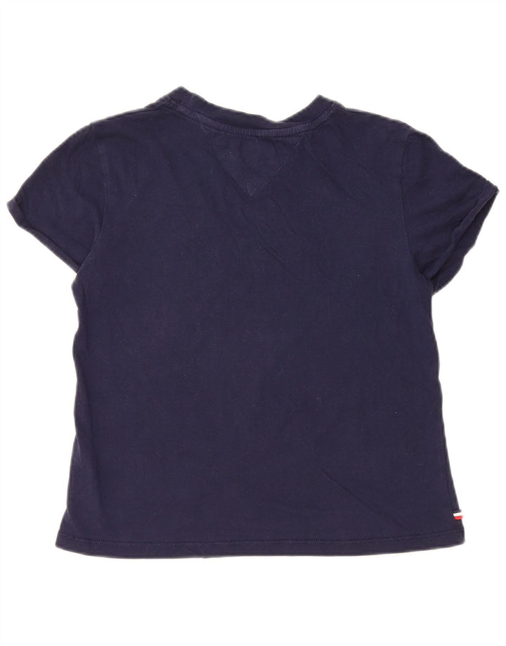TOMMY HILFIGER T-shirt oversize da donna Top UK 2 2XS Cotone blu navy