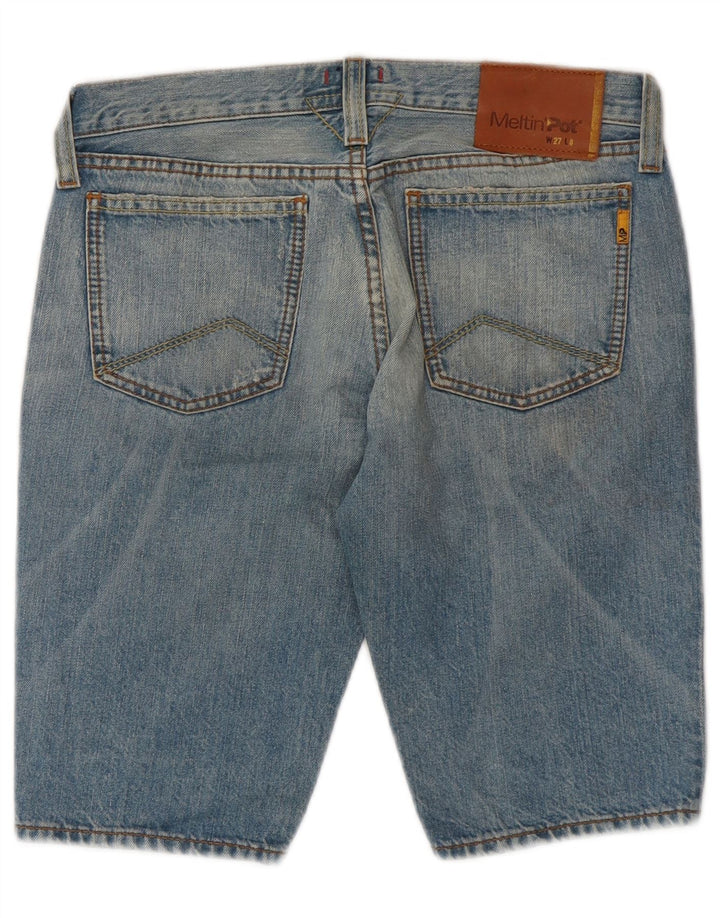 MELTIN' POT Womens Denim Shorts W27 Small Blue Cotton Vintage Meltin' Pot and Second-Hand Meltin' Pot from Messina Hembry 