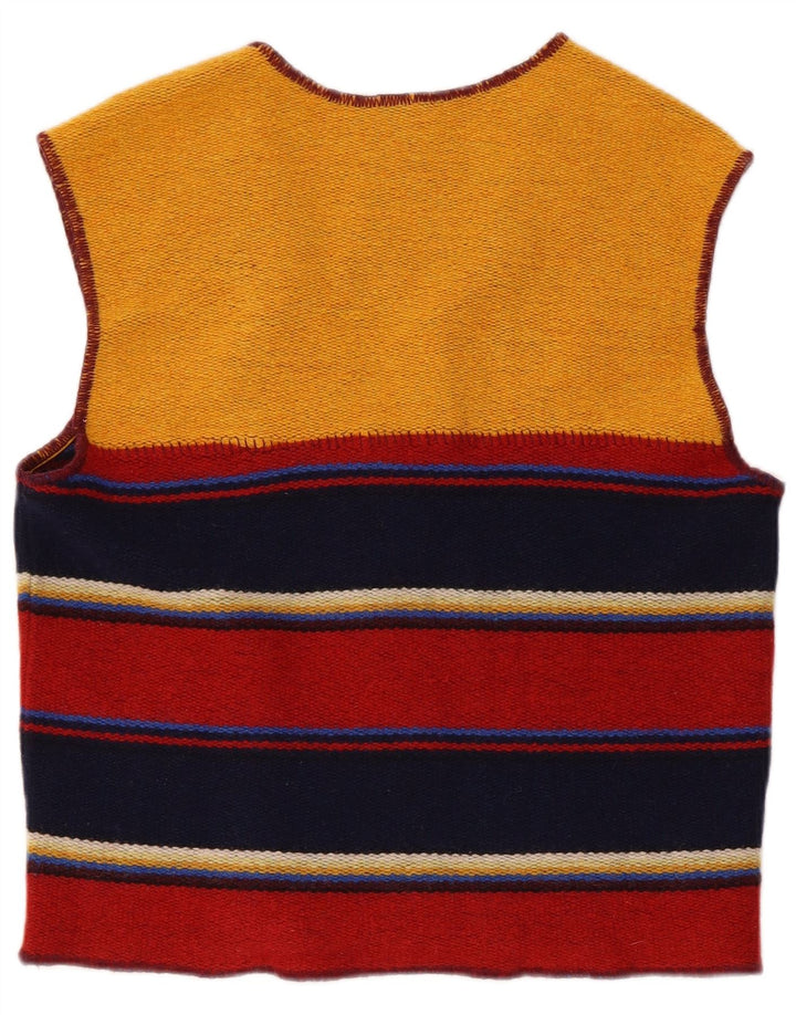 Maglione Cardigan Smanicato Uomo Benetton Piccolo in Lana a Righe Multicolori