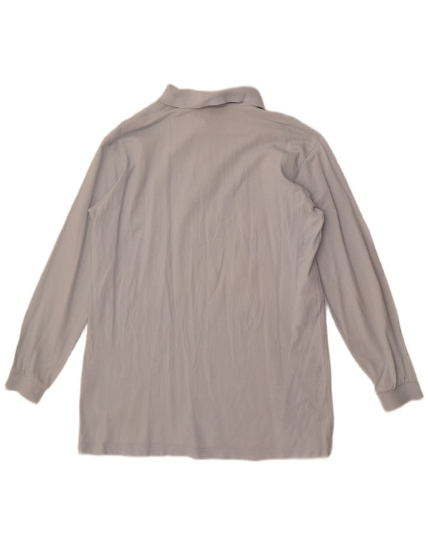 Polo Kappa Uomo Manica Lunga Cotone Blu Medio