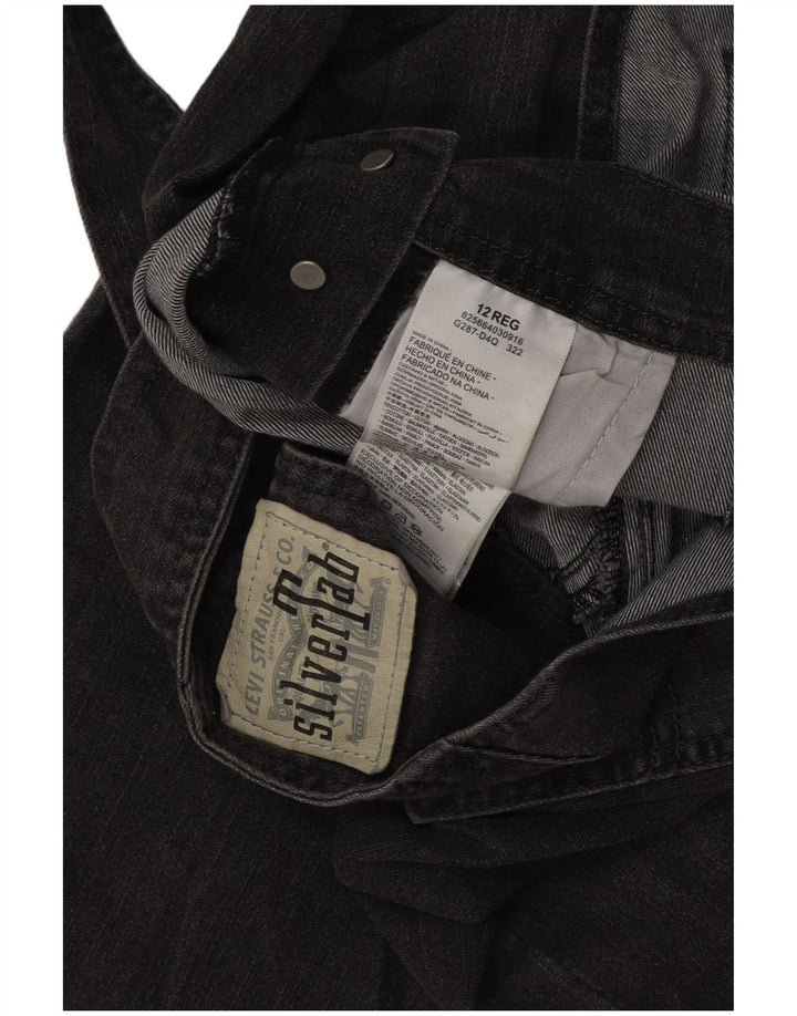 LEVI'S Salopette Jeans Dritto per Bambina 11-12 Anni W32 L24 Cotone Grigio