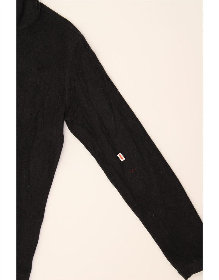 LOTTO Mens Zip Neck Fleece Jumper Small Black Polyester Vintage Lotto and Second-Hand Lotto from Messina Hembry 