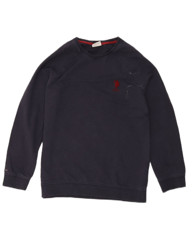 Polo Assn. Felpa da donna maglione UK 14 grande cotone blu navy