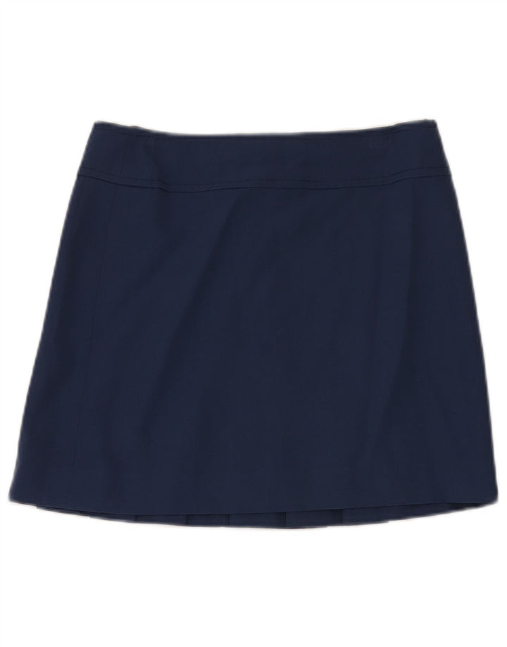 Minigonna a pieghe vintage da donna W30 blu navy medio