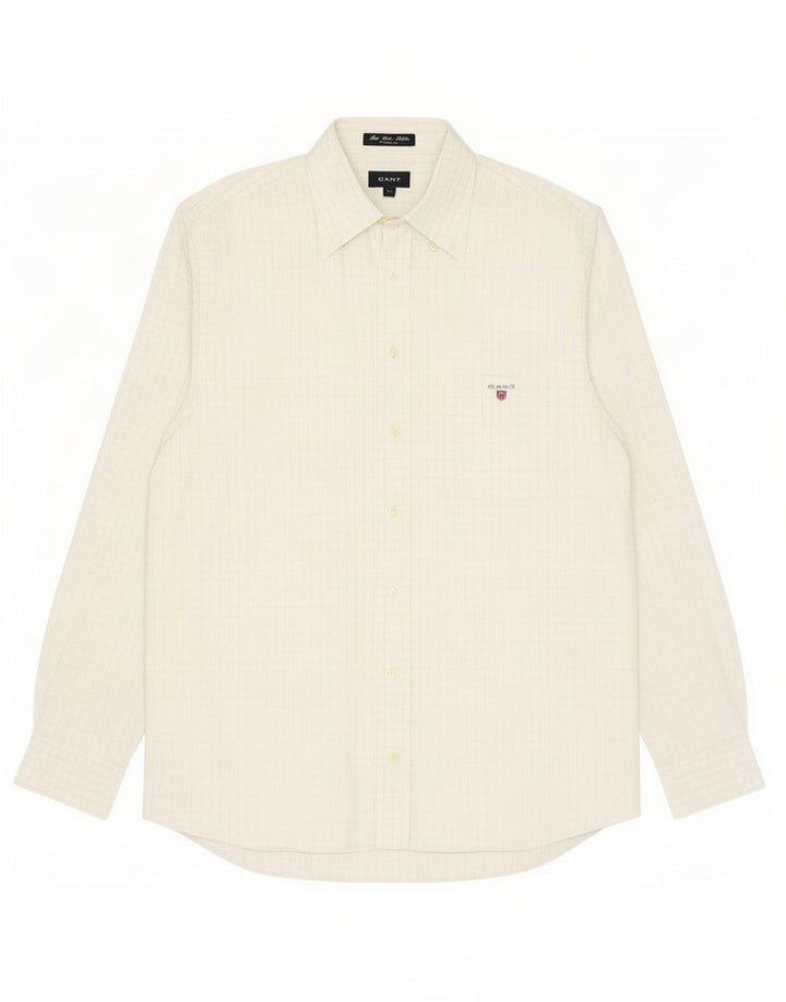 Gant Camicia da uomo vestibilità regolare in cotone a quadretti bianco medio
