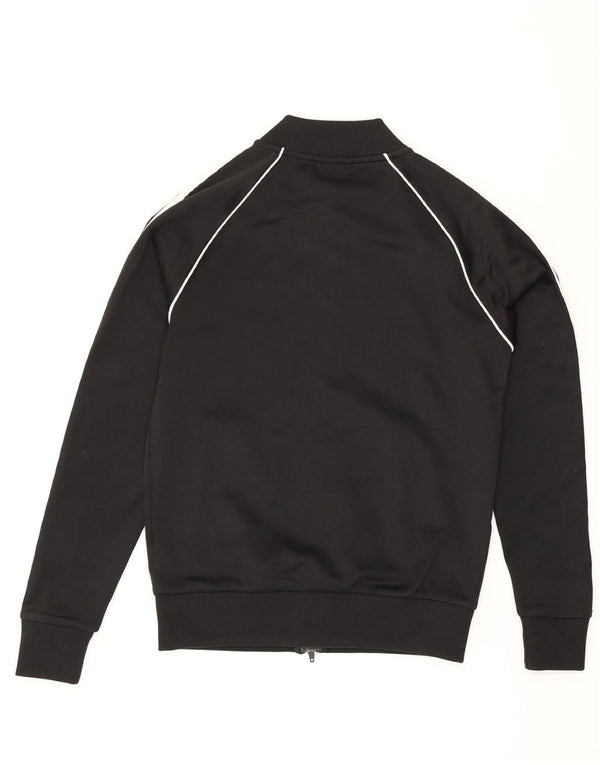 Adidas Womens Tracksuit Top Jacket UK 8 Small Black Cotton