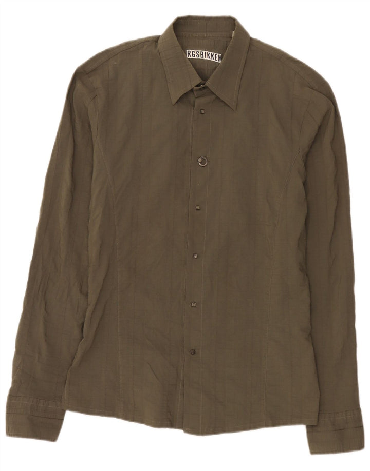 Camicia da uomo Bikkembergs Large in poliestere kaki
