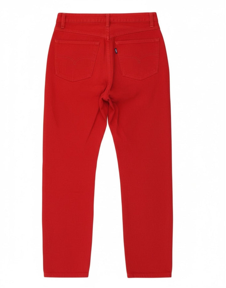 Jeans da donna a vita alta uniformi W30 L29 cotone rosso
