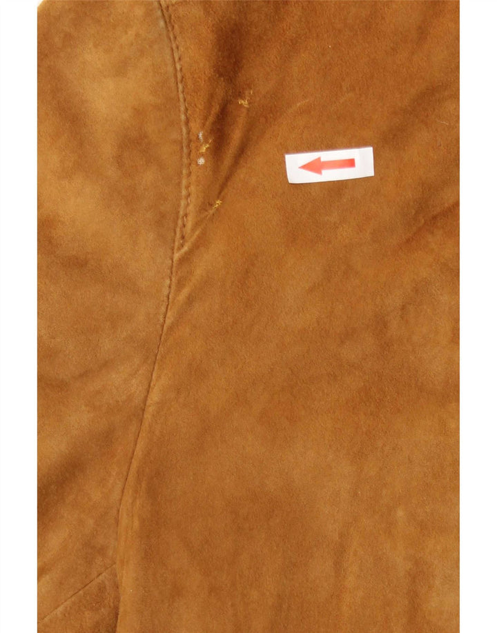 Giubbotto bomber vintage in pelle scamosciata da uomo IT 50 in pelle beige medio