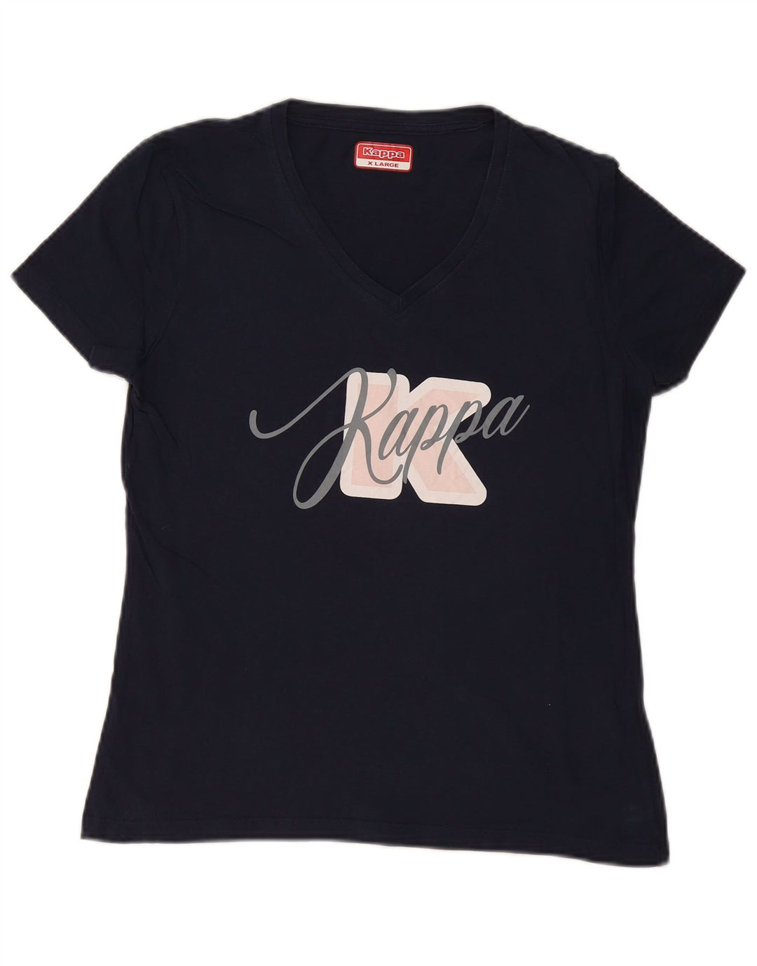 T-shirt grafica da donna Kappa Top UK 18 XL blu navy cotone