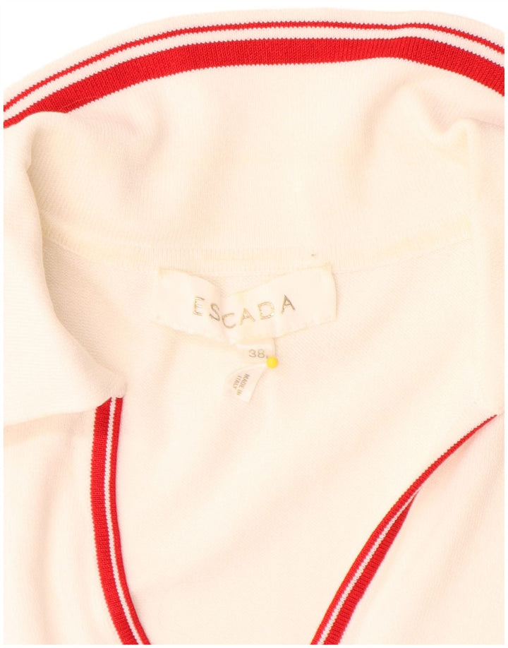 Maglione maglione da donna con collo alto Escada EU 38 Blocco colore bianco medio