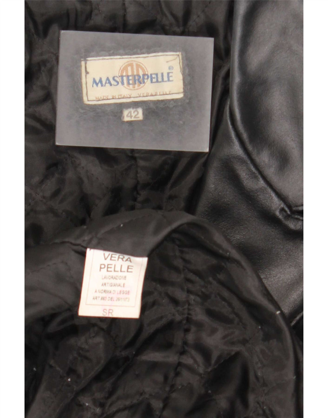 Lavorazione Artigianale Cappotto in Pelle da Donna IT 42 Medio Nero