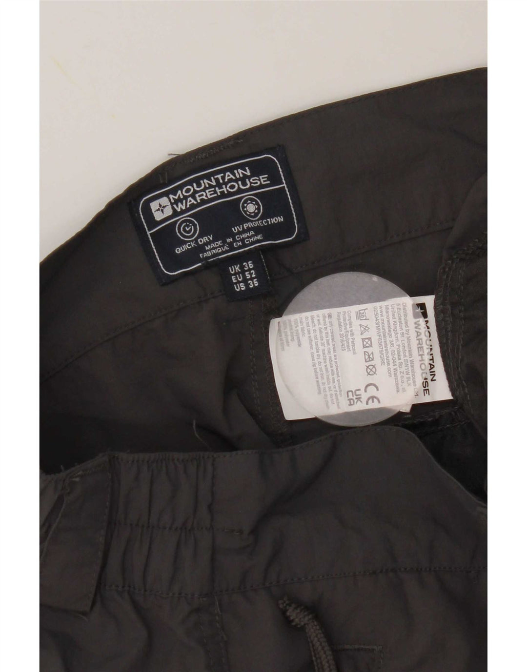 Pantaloncini cargo da uomo Mountain Warehouse W36 Large in nylon grigio