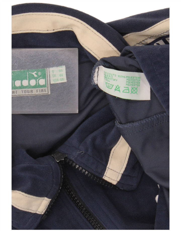 DIADORA Giacca da tuta grafica da uomo UK 44 XL Blu navy Colourblock