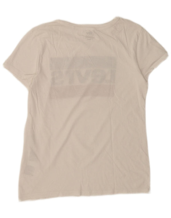 T-shirt grafica da donna Levi's Top UK 6 XS cotone bianco