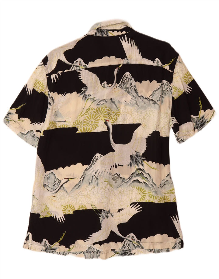Camicia a maniche corte da uomo con motivo astratto All Saints Viscosa nera media