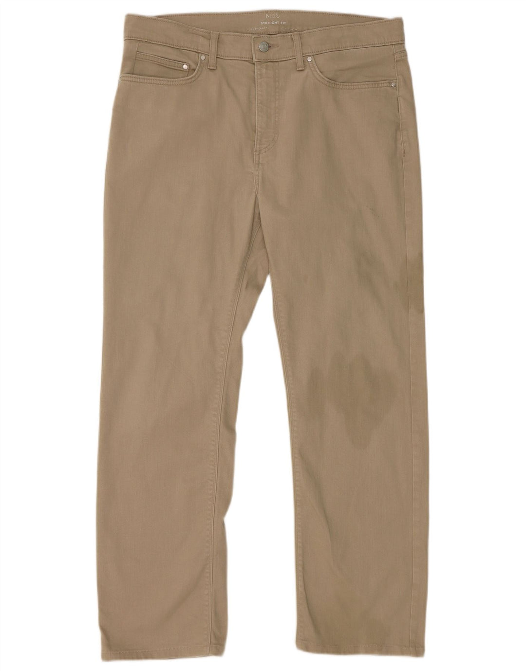 Jeans dritti da uomo Marks & Spencer W34 L31 cotone beige