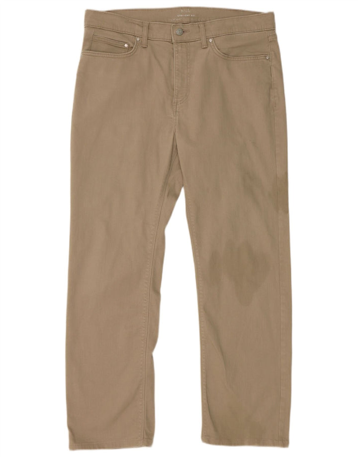 Jeans dritti da uomo Marks & Spencer W34 L31 cotone beige