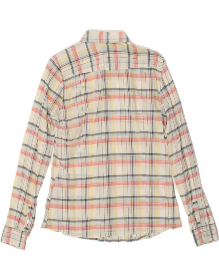 GURU Womens Shirt UK 14 Large White Check Cotton Vintage Guru and Second-Hand Guru from Messina Hembry 