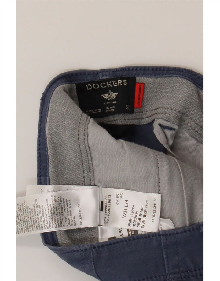 DOCKERS Pantaloni chino dritti da uomo W31 L28 cotone blu