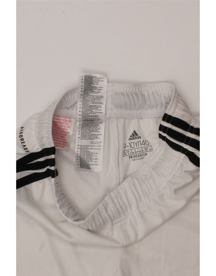 Pantaloncini sportivi Adidas Aeroready da ragazzo 9-10 anni in poliestere bianco