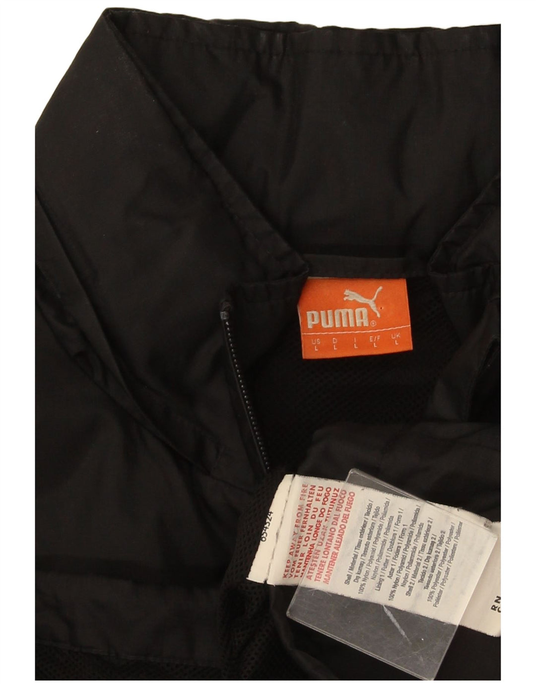 Giacca da tuta da uomo Puma Large in nylon nero