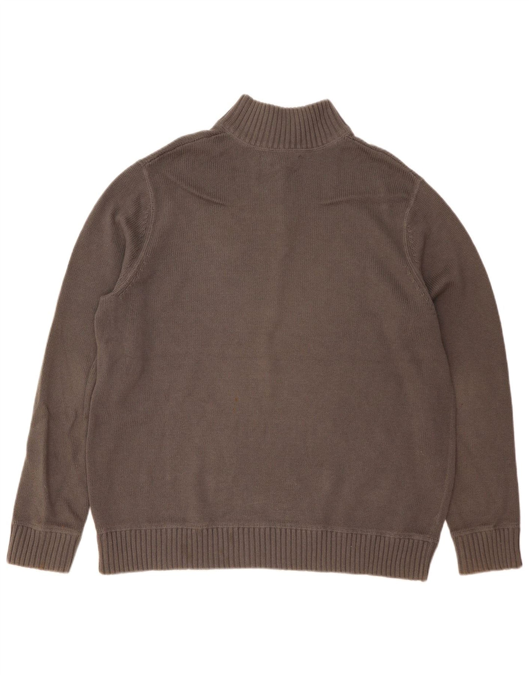 EDDIE BAUER Maglione da uomo con zip e collo XL in cotone grigio